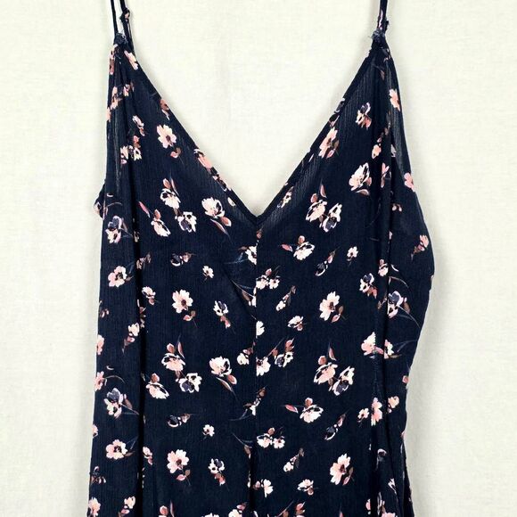 American Eagle Outfitters Navy Floral V-Neck Dress Size 10 - Picture 3 of 8
